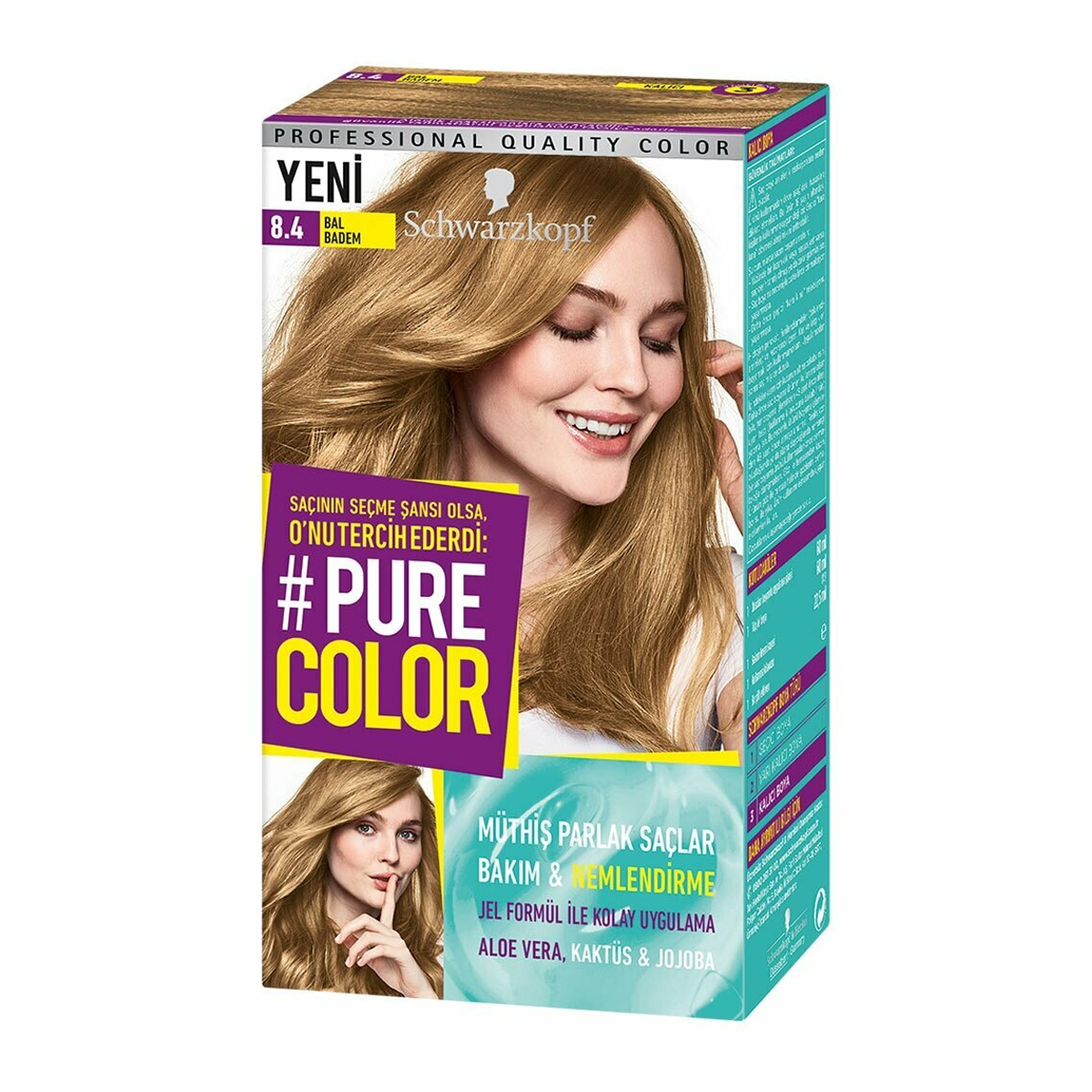Schwarzkopf Pure Color Kalıcı Jel Saç Boyası 84 Bal Badem Kozmetikcim